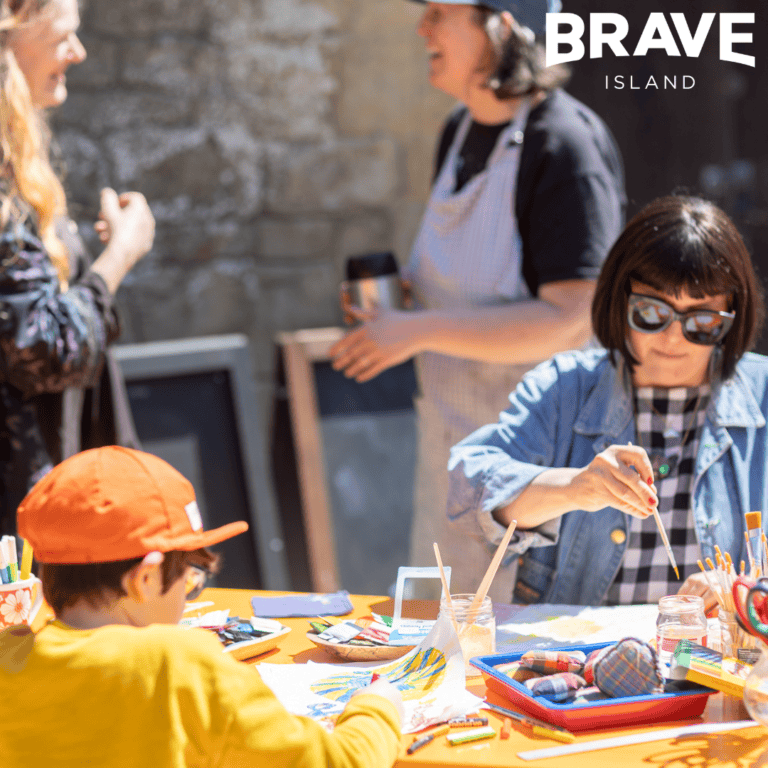 people painting at a creative workshop