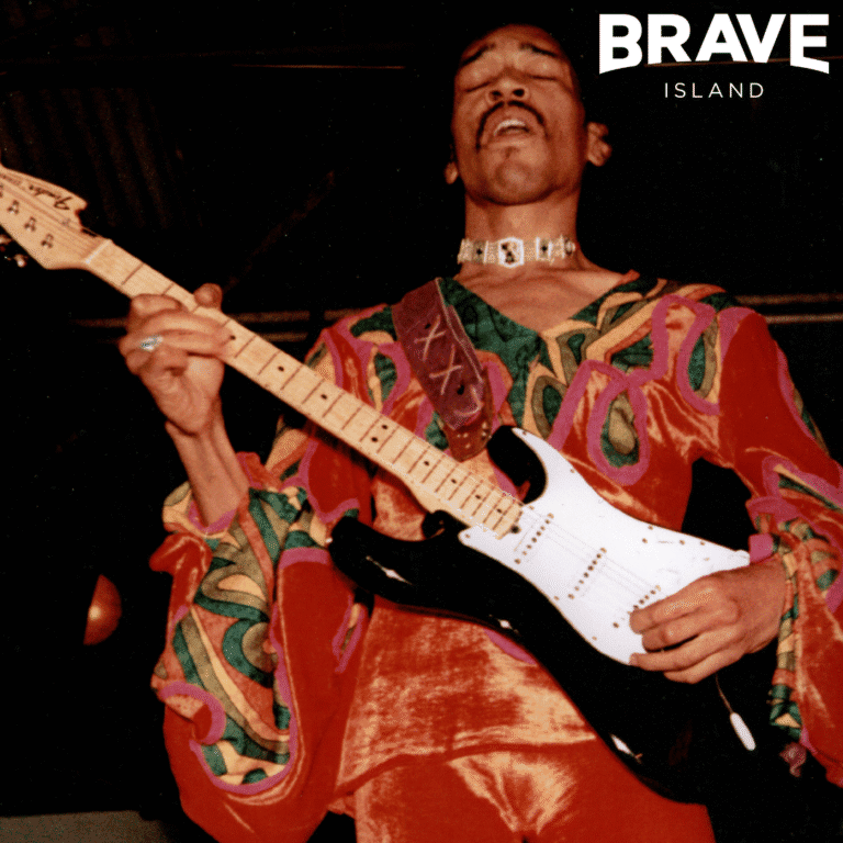 Jimi Hendrix performing at the 1970 Isle of Wight Festival