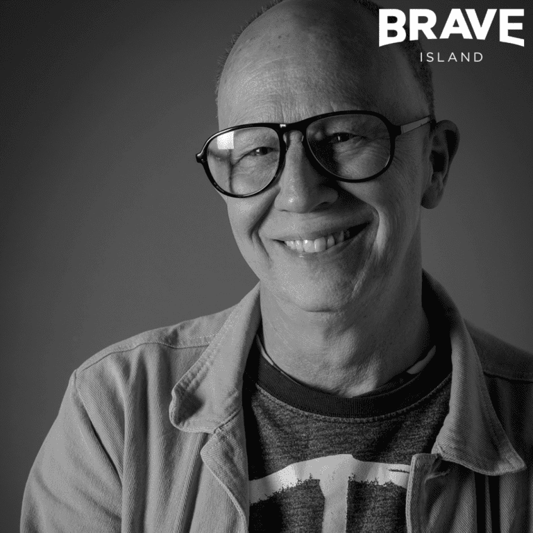 black and white portrait of gary wallis